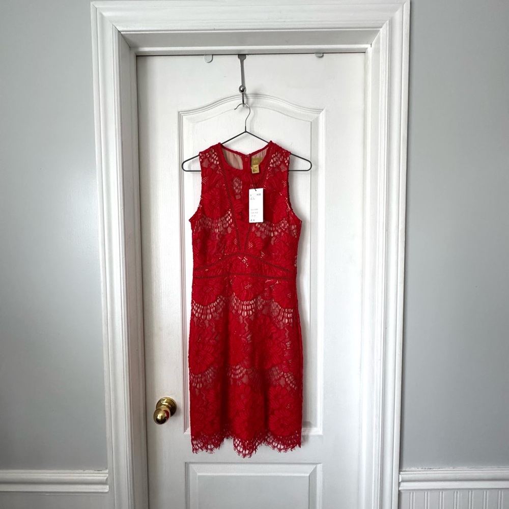 Cherry Red Lace Dress